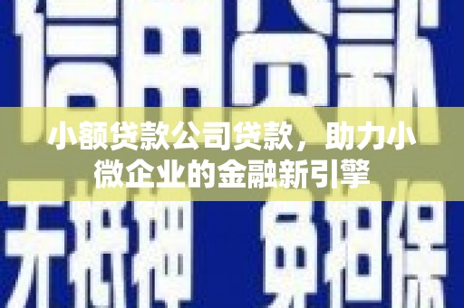 烈屿小额贷款公司贷款，助力小微企业的金融新引擎