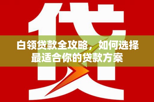 烈屿白领贷款全攻略，如何选择最适合你的贷款方案